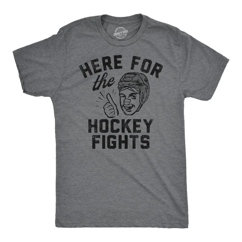 Men's fitted athletic t-shirt-Here For The Hockey Fights Men's T Shirt