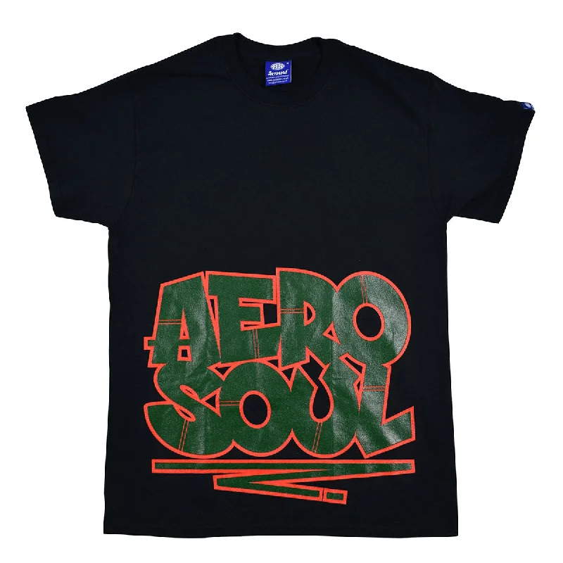 Men's luxury blend t-shirt-Aerosoul X Sya Graffi Tee - Black