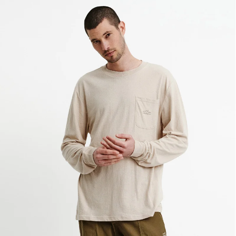 Men's fitted athletic t-shirt-Hemp Long Sleeve Tee Natural