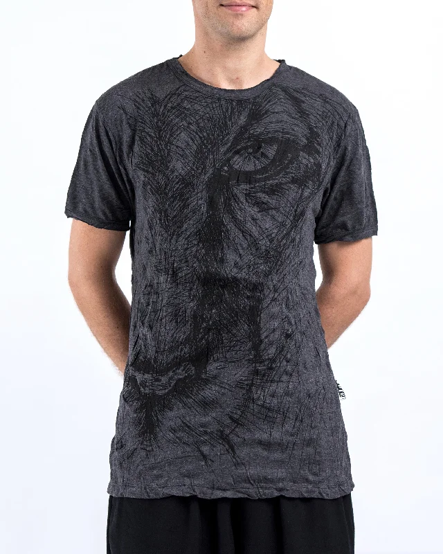 Men's contrast sleeve t-shirt-Mens Lions Eye T-Shirt in Black