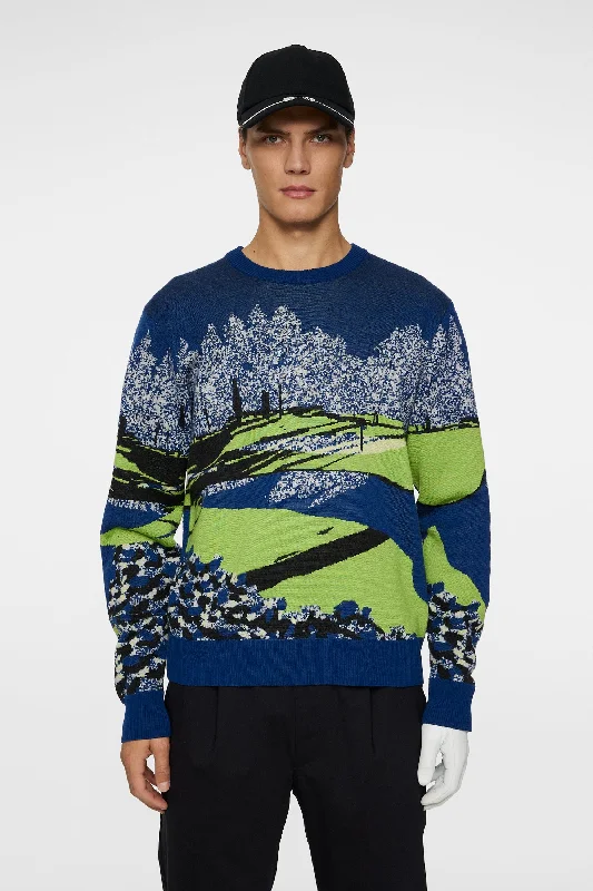 Men's crew neck sweater-Alexander Jacquard Sweater