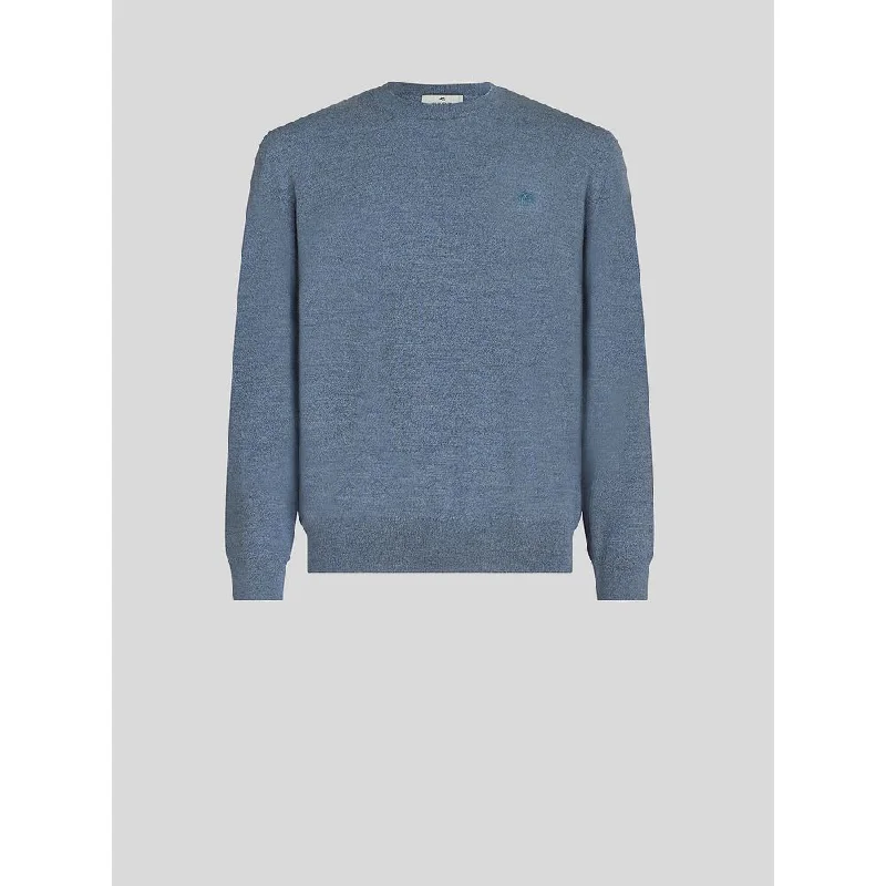 Men's zip-up sweatshirt-ROUND NECK WOOL JUMPER