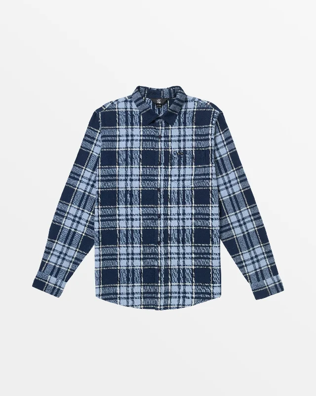 Men's ultra-comfortable dress wear shirt-Leland Flannel Long Sleeve Shirt - Navy Paint