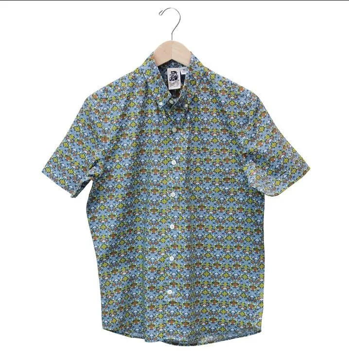 Men's relaxed fit travel shirt-Kennington Short Sleeve Men's Woven Shirts Allover Printed