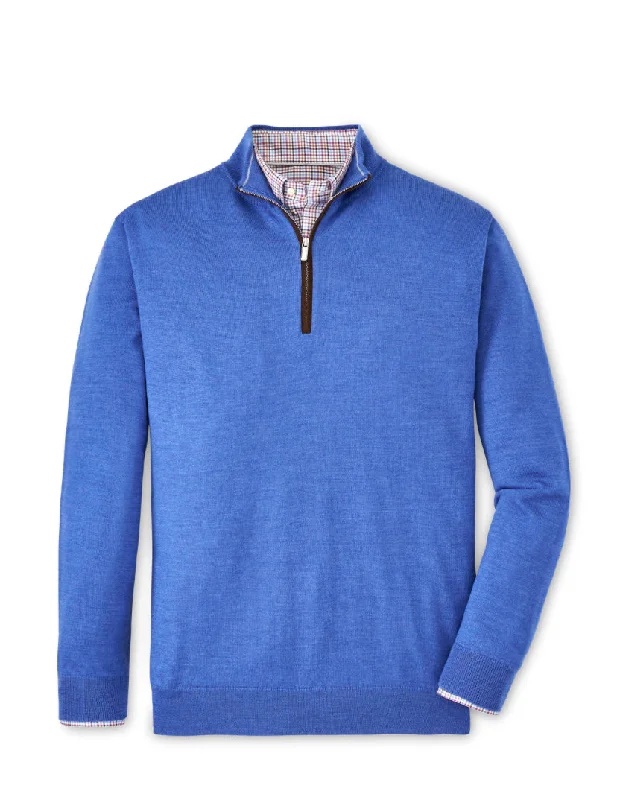 Men's training sweater-Suede Trim Quarter Zip