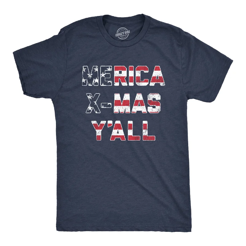 Men's inspiring graphic t-shirt-Merica X-Mas Y'All Men's T Shirt