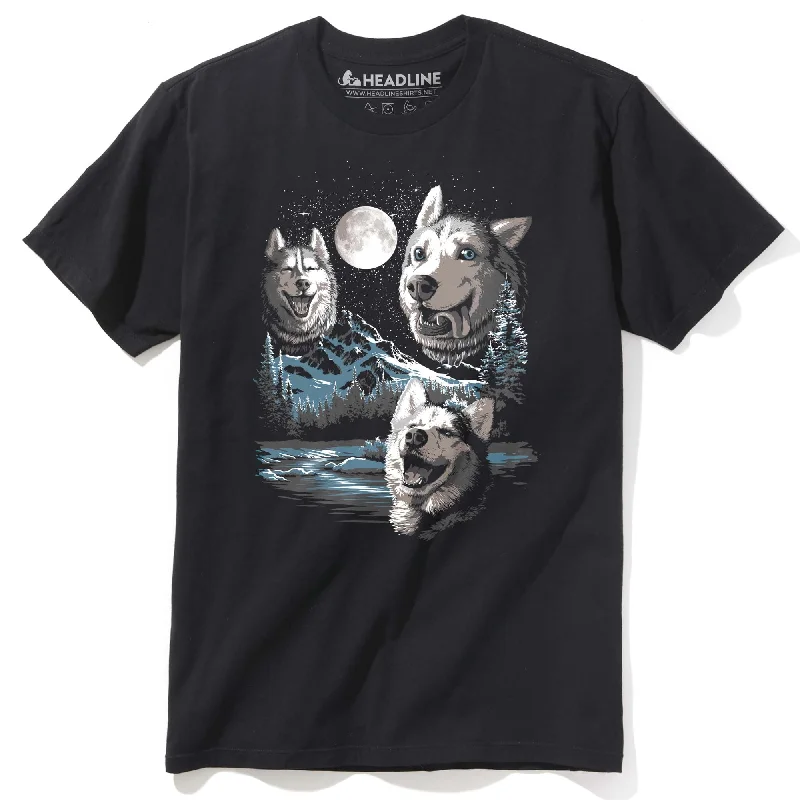 Men's activewear t-shirt-Three Derp Huskies T-Shirt