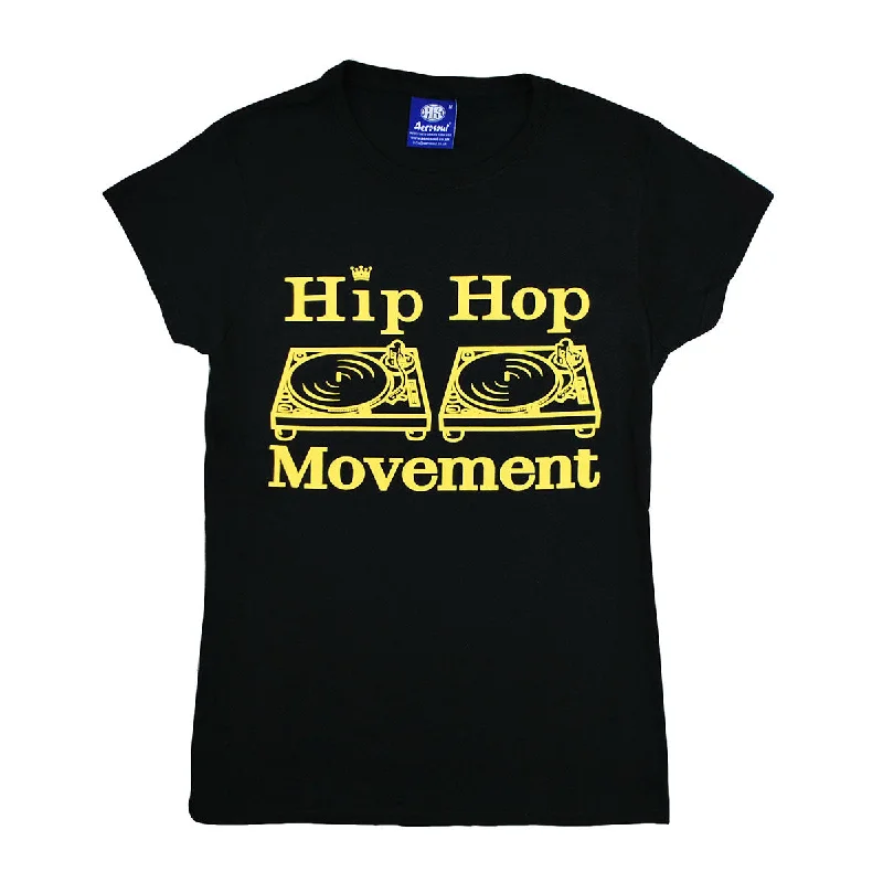 Men's casual fit t-shirt-Hip Hop Movement Ladies Teeshirt ( Black )