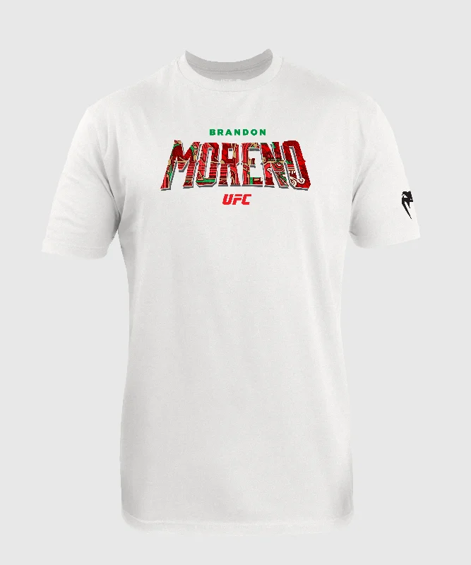 Men's activewear t-shirt-Men's UFC Unrivaled by Venum White Brandon Moreno T-Shirt