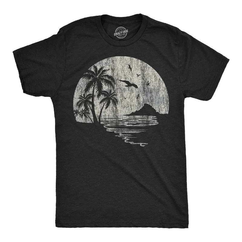 Men's eco-conscious t-shirt-Moon Beach Men's T Shirt