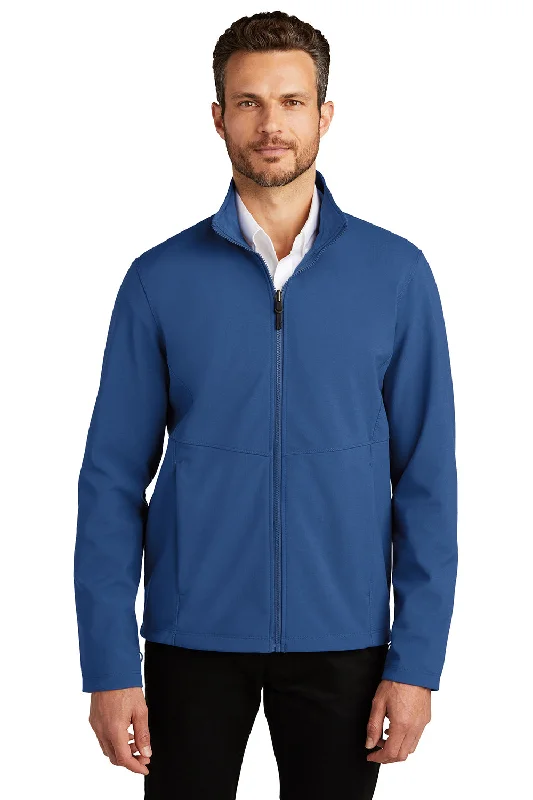 Men's adventure-ready softshell jacket-Port Authority Mens Collective Wind & Water Resistant Full Zip Jacket - Night Sky Blue