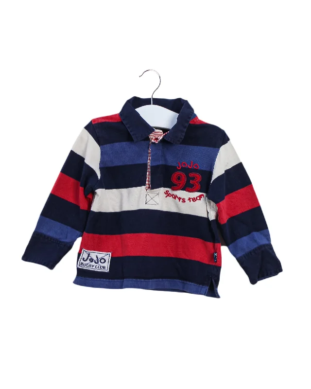 Men's eco-conscious casual wear polo shirt-Jojo Maman Bébé Long Sleeve Polo 6-12M