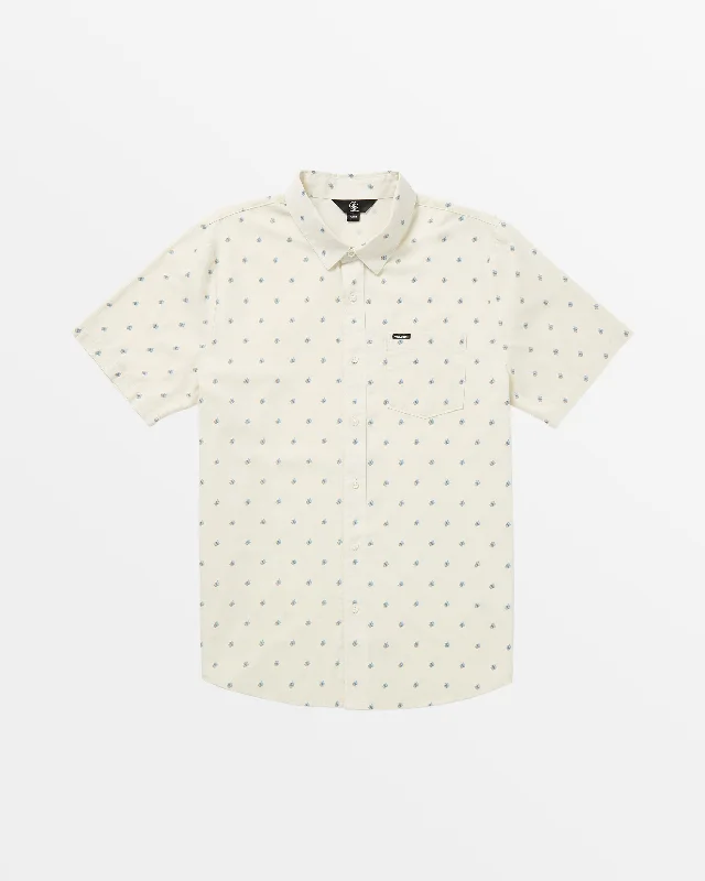 Men's antibacterial casual shirt-Macking Short Sleeve Woven Top - White Flash