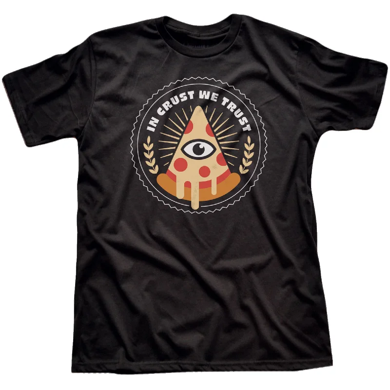 Men's ethical fashion t-shirt-All Seeing Pizza Slice T-Shirt