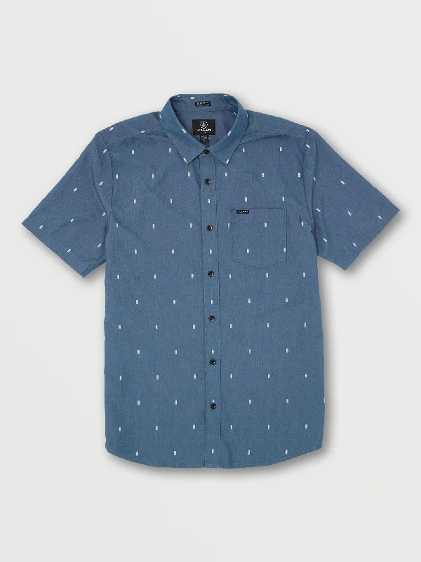 Men's ultra-comfortable travel shirt-Salford Short Sleeve Shirt - Marina Blue