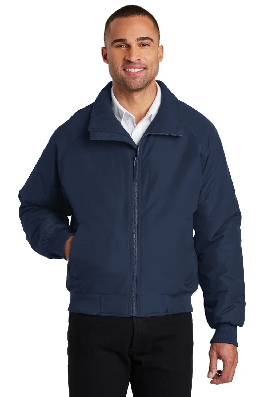 Men's organic raincoat-Port Authority Mens Charger Wind & Water Resistant Full Zip Jacket - True Navy Blue