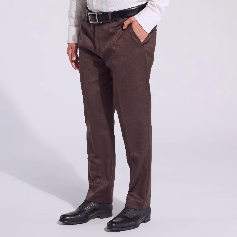 Men's relaxed fit office wear pants-The Georgie Chocolate Dress Pants