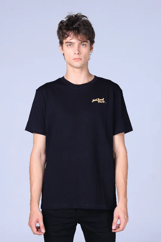 Men's activewear t-shirt-Jack Russel - Men T-Shirts - Klassik TJ-OZ17/BK Oversized Jack Meow Black