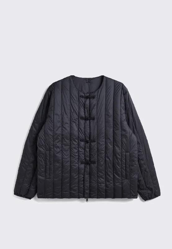 Men's organic cotton jacket-'Japan Special' Reversible Inner Down Jacket - Black/Black