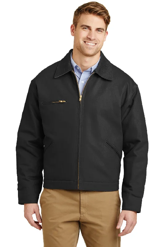 Men's adventure-ready softshell jacket-CornerStone Mens Duck Cloth Full Zip Jacket - Black