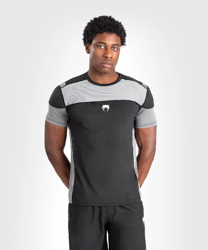 Men's contrast sleeve t-shirt-Venum Tempest Men's Dry-Tech T-Shirt - Black/Grey