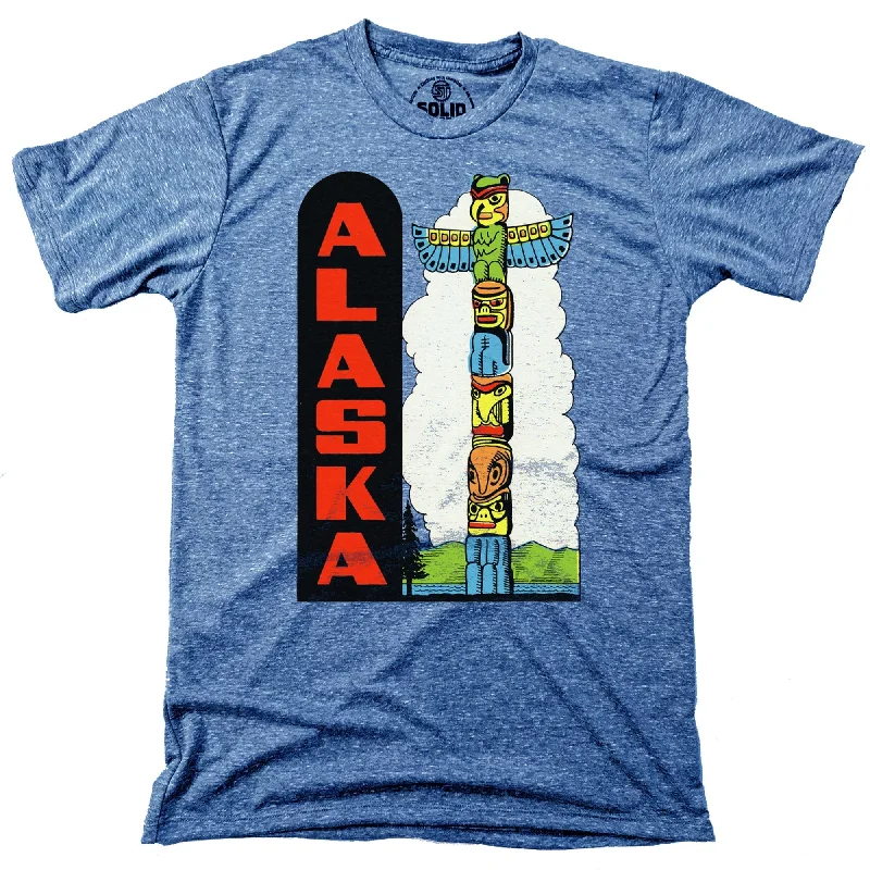 Men's beach-ready t-shirt-Alaska Totem Pole T-Shirt