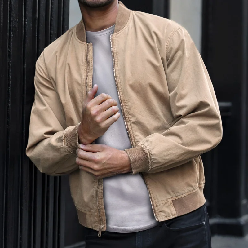 Men's antibacterial utility jacket-Alpha M Bomber | Taupe