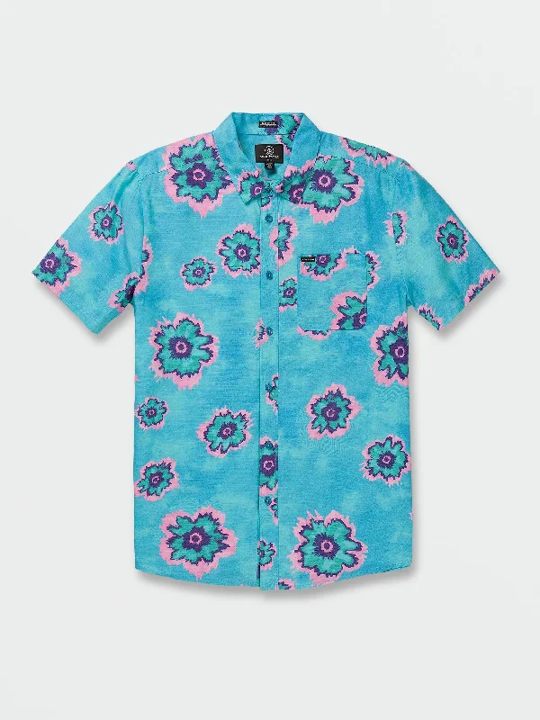 Men's sustainable casual wear shirt-Medal Petal Short Sleeve Shirt - Maliblue