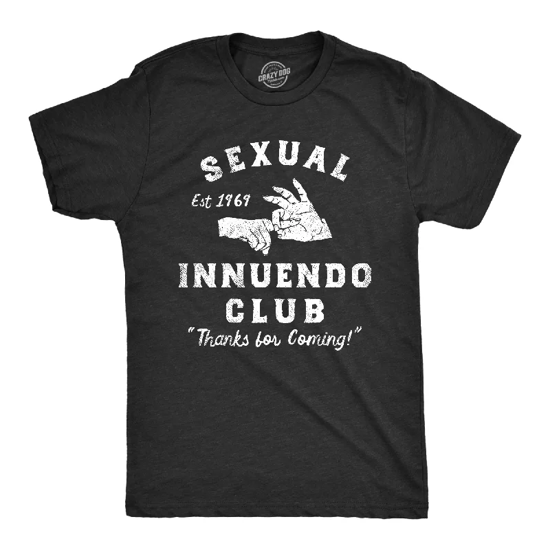 Men's eco-conscious t-shirt-Sexual Innuendo Club Thanks For Coming Men's T Shirt