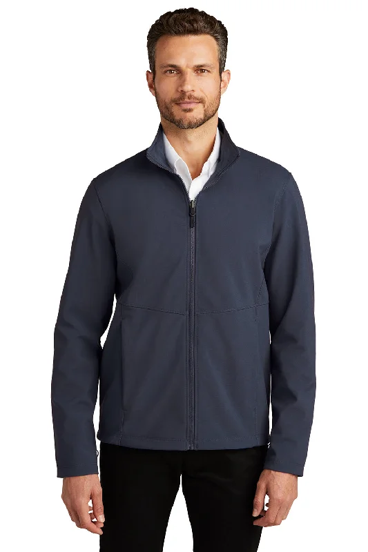 Men's versatile raincoat-Port Authority Mens Collective Wind & Water Resistant Full Zip Jacket - River Navy Blue