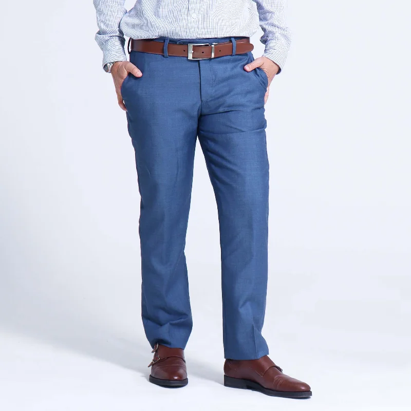 Men's antibacterial casual pants-The Georgie Slate Blue Dress Pants