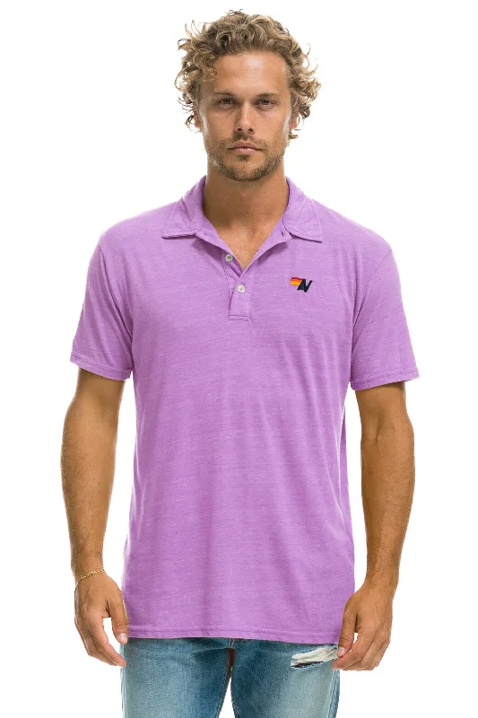 Men's performance sport polo shirt-AVIATOR NATION POLO - NEON PURPLE