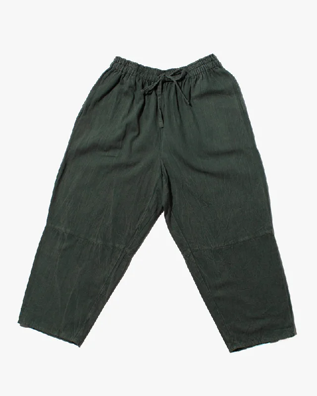 Men's non-iron hiking pants-Wa-Modern Herringbone Drawstring Pants- Green