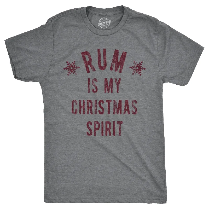 Men's eco-conscious t-shirt-Rum Is My Christmas Spirit Men's T Shirt