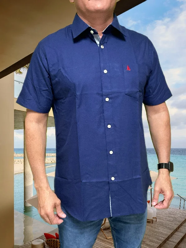 Men's breathable gym wear shirt-Regatta Short Sleeve Men's Woven Shirts Solid