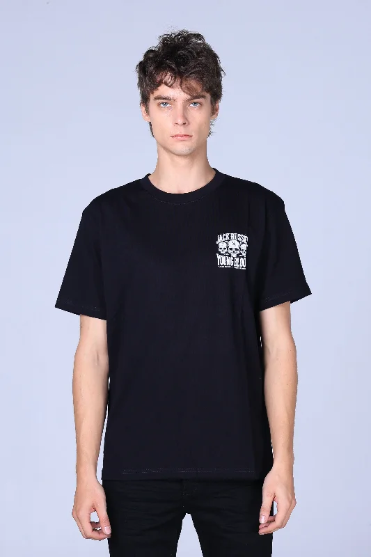 Men's climate-control t-shirt-Jack Russel - Men T-Shirts - Klassik TJ-YB1/BK Oversized Black