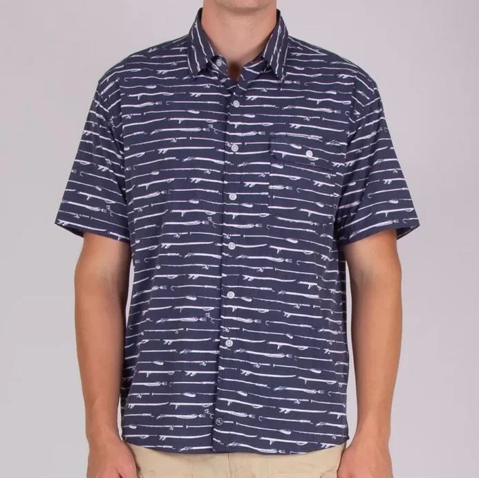 Men's lightweight casual wear shirt-Salt Life Short Sleeve Men's Woven Shirts