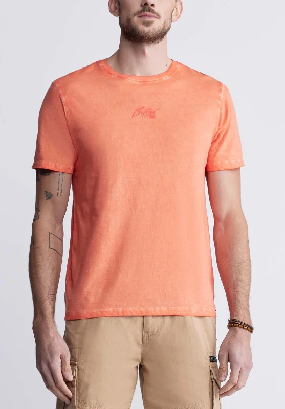 Men's eco-conscious t-shirt-Tundra Men's Short Sleeve Graphic T-shirt, Orange - BM24347