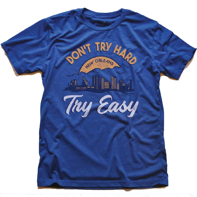 Men's inspiring graphic t-shirt-Try Big Easy T-shirt