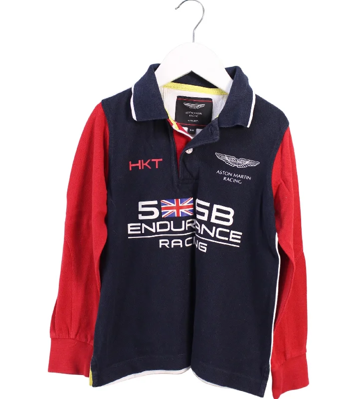 Men's gym-ready performance polo shirt-Hackett x Aston Martin Racing Long Sleeve Polo 5T - 6T