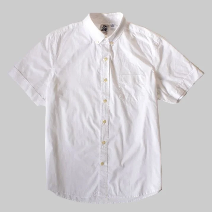 Men's organic travel wear shirt-Kennington Short Sleeve Men's Woven Shirts Solid Dyed