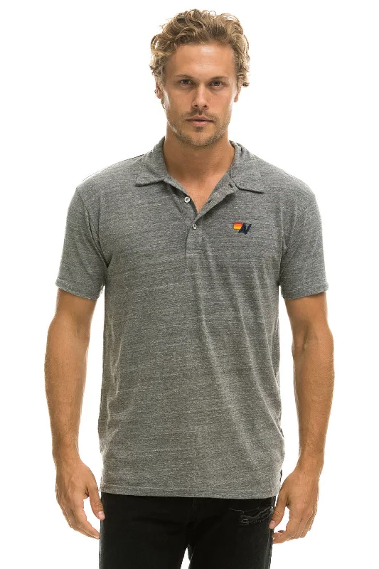 Men's summer office polo shirt-AVIATOR NATION POLO - HEATHER GREY