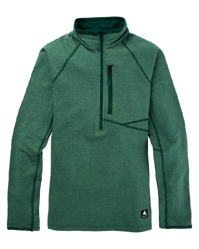 Men's recycled fabric sweatshirt-Burton Women's Stockrun Grid Half-Zip Fleece - Botanical Garden - 2023