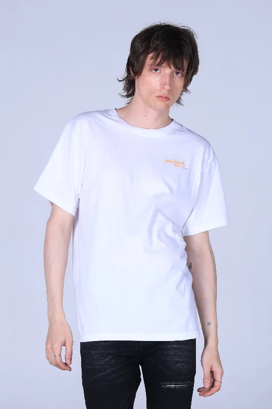 Men's artisanal t-shirt-Jack Russel - Men T-Shirts - Klassik TJ-OZ17/WH Oversized Jack Meow White