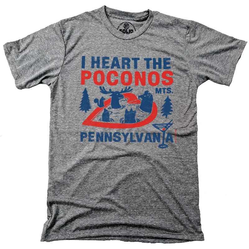 Men's minimalist t-shirt-I Heart The Poconos T-Shirt