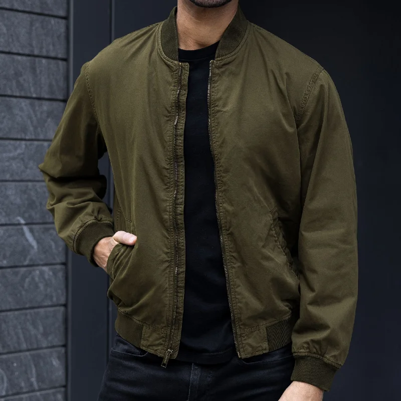 Men's performance trench coat-Alpha M Bomber | Army Green