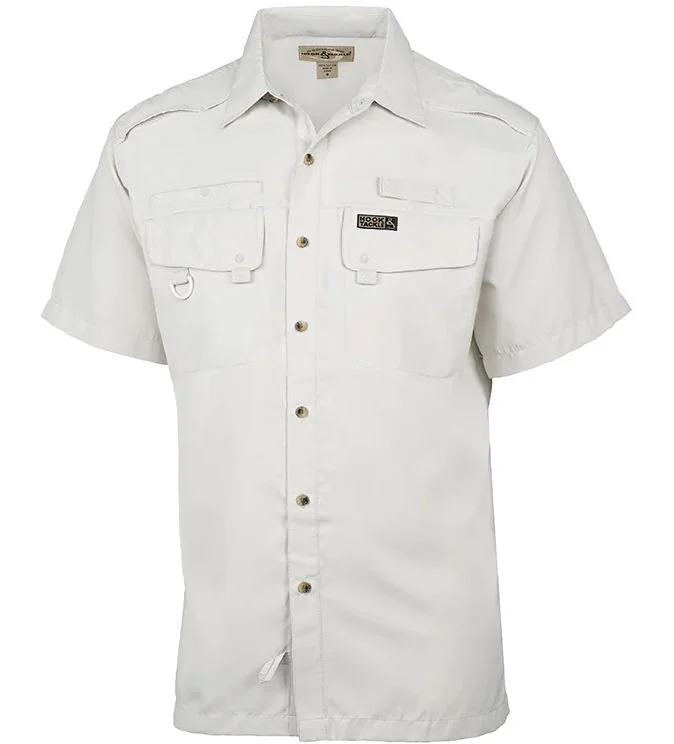 Men's versatile travel wear shirt-Hook & Tackle Short Sleeve Men Fishing Shirt UPF 50+ Sun Prot