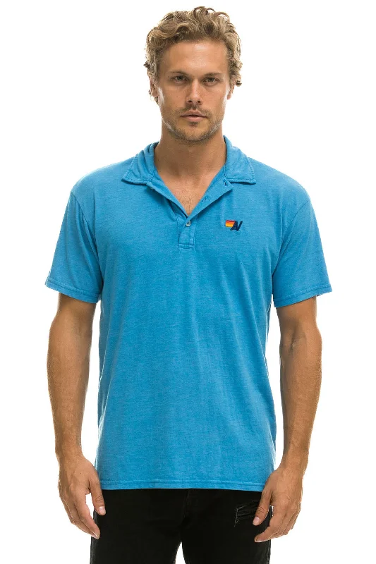 Men's tech-inspired sport polo shirt-AVIATOR NATION POLO - OCEAN