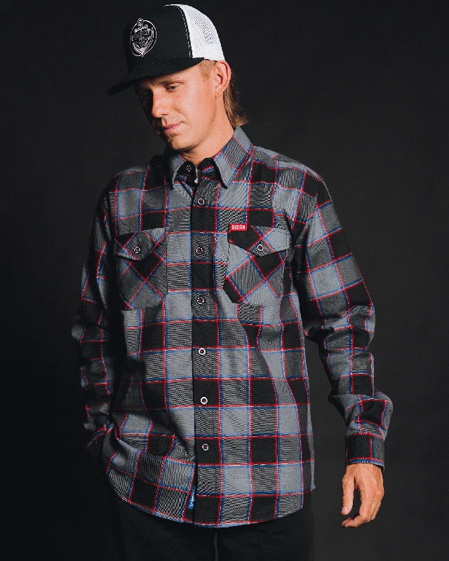 Men's sustainable travel wear shirt-Gonna Live Forever Flannel