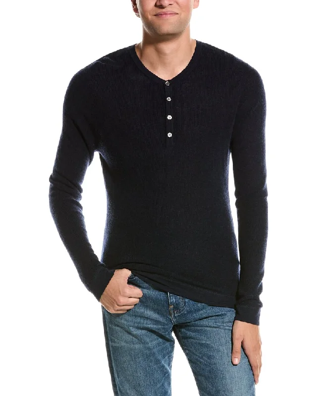 Men's training sweatshirt-Kier + J Wool & Cashmere-Blend Henley